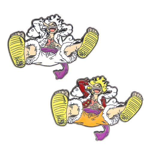 Animation peripheral One Piece Luffy fifth gear brooch Straw Hat Luffy Sun God Nika form imitation enamel badge