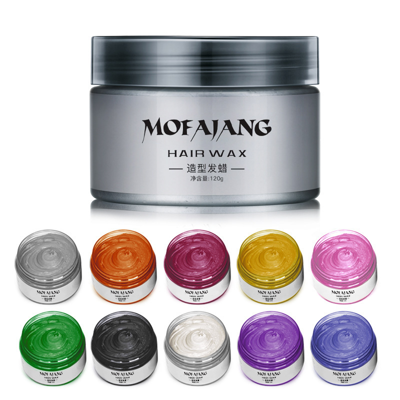 Three Magic Hairsmiths Color Hair Mud Mofajang Grandma Gray Hair Wax Disposable Styling Hair Wholesale Cross-Border
