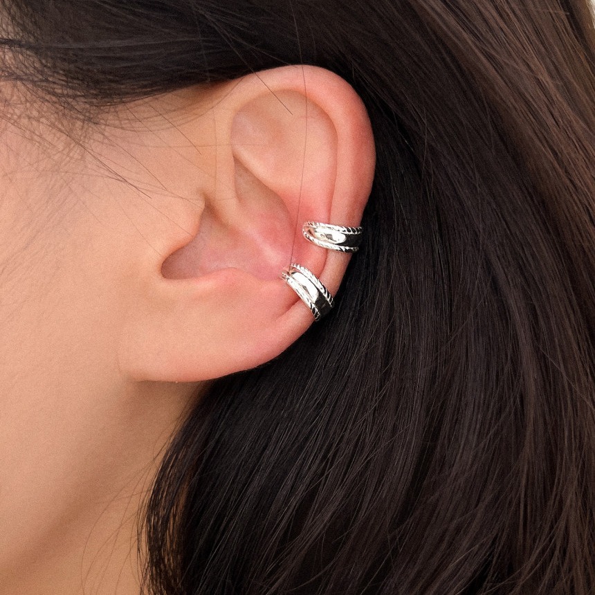 Por fin de semana Corea 925 plata de ley, pinzas de hueso de oreja coreana, estilo simple, círculo geométrico de todo fósforo diario, textura femenina