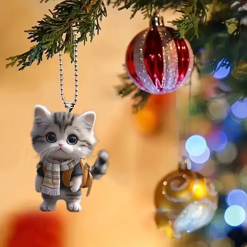 Nuevo transfronterizo lindo gato acrílico material plano accesorios de mochila para automóviles decoración del hogar