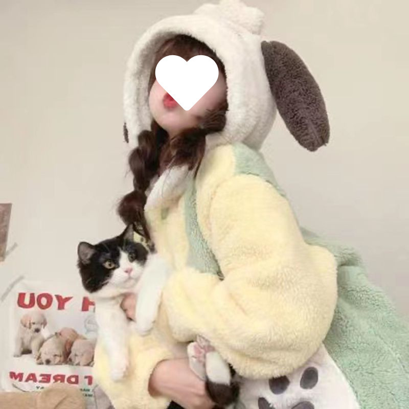 어린이 잠옷 소녀의 가을과 겨울 산호 양털 기모 두꺼운 긴 어린이 집 옷 잠옷 목욕 가운