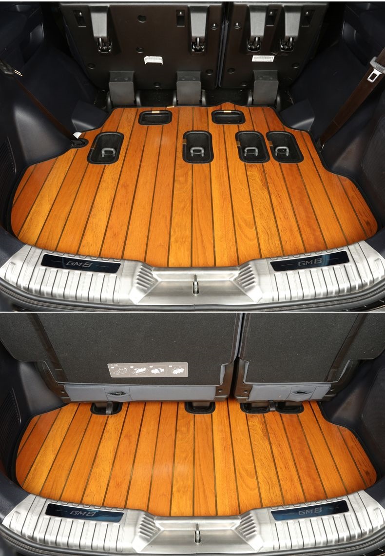 Gac Trumpchi M8 Wooden Floor Mat Specifically for Legend E8 E9 Master Edition Gm8 Seven-Seater, Solid Wood Foot Mat with Marble Modification