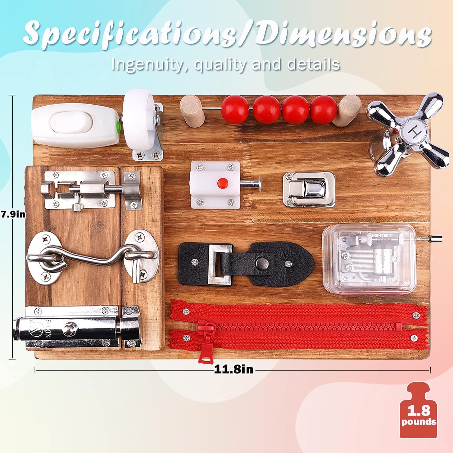 Niño ocupado tablero de madera Montessori Juguetes De Acción fina aprendizaje juguetes educativos sensorial tablero de actividad