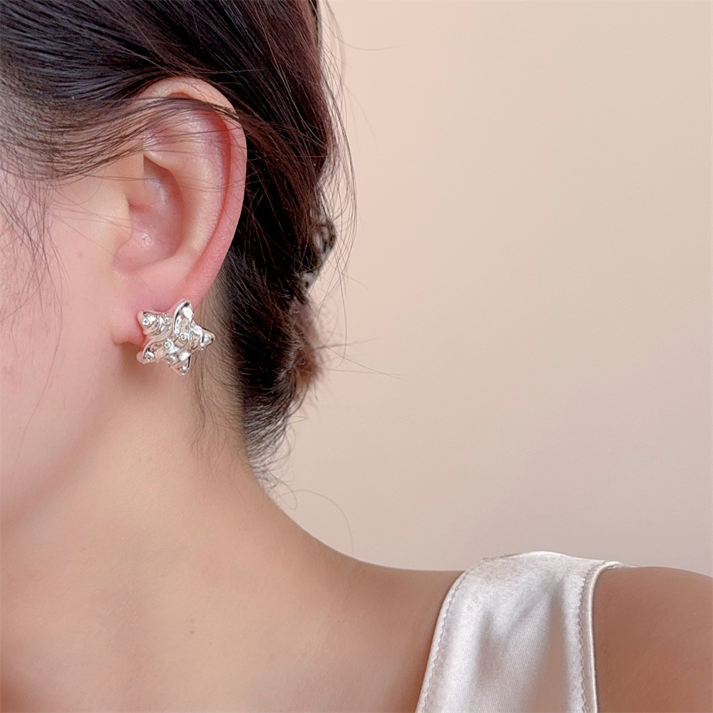 7g Weight Alloy Ear Needle Material Ear Studs Classification 1 Pair Quantity Date, Tea Party Occasion Alloy Material Star, Heart Shape Pattern All Seasons Season Women's Gender Plating Design Retro, Classic Style Style 1 Pair Retro Classic Style Star Heart Shape Plating Alloy Ear Studs 1