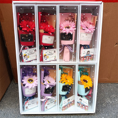 教师节送老师礼物香皂花康乃馨玫瑰向日葵花束礼盒创意生日礼品