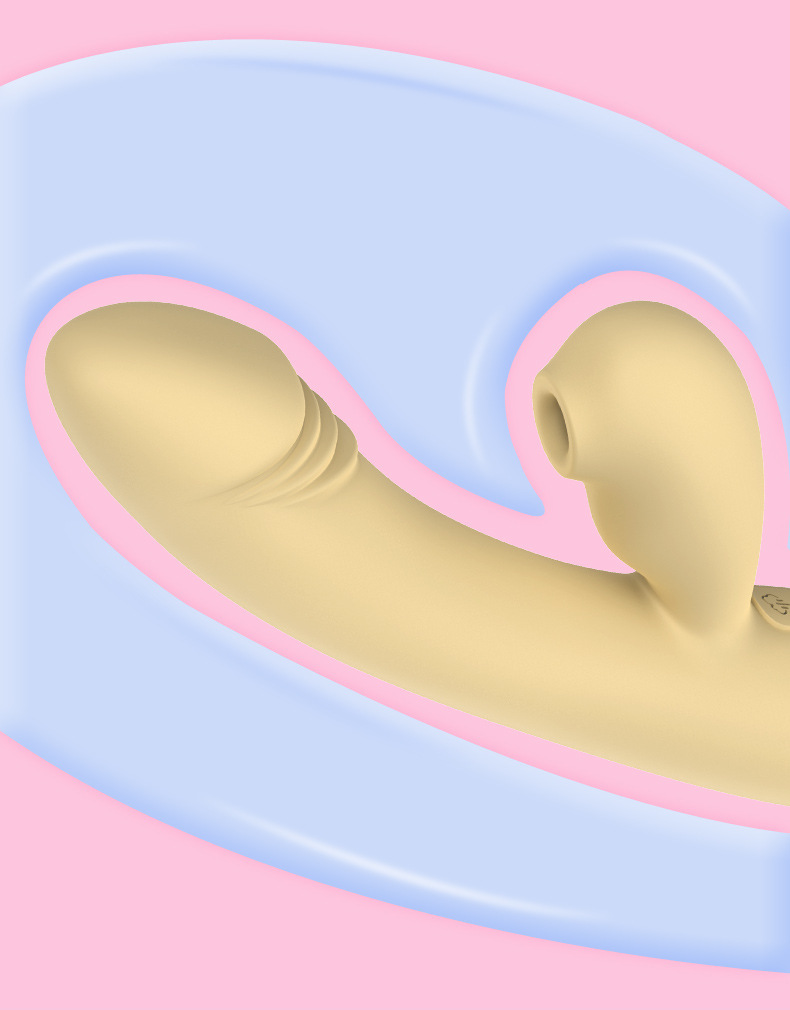 Janice Heating Vibrator, 12-Mode Suction and Vibration, Silicone and ABS, Yellow — detail image 15