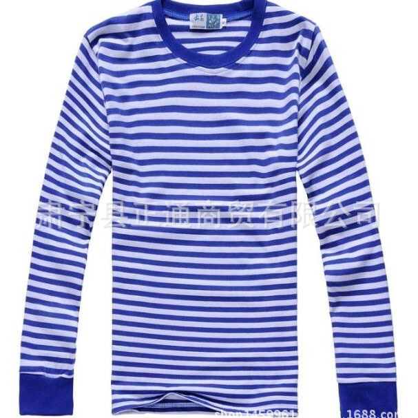 200g Autumn New Men's Striped Blue and White T-Shirt Long-Sleeved Sailor Shirt Crew Neck Cultural Shirt Activity Class Uniform 200g Autumn New Men's Striped Blue and White T-Shirt Long-Sleeved Sailor Shirt Crew Neck Cultural Shirt Activity Class Uniform