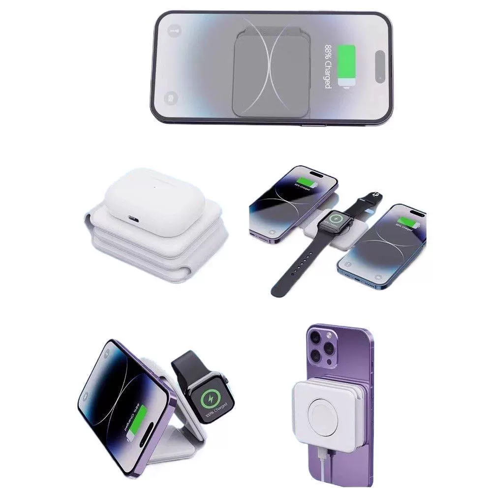 Apple, folding charger, compatible mobile phone charging, three in one, 2 in 1