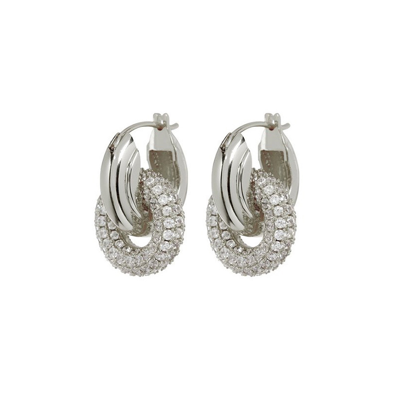 Rétro Couleur Unie Placage Incruster Le Cuivre Zircon Boucles D'oreilles display picture 5