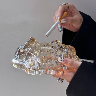 Frosted Light Luxury Ornament Ashtray Iceberg Living Room Decorative Cylinder Ins Style Cigar Home Fashion Nordic Style Free Shipping
