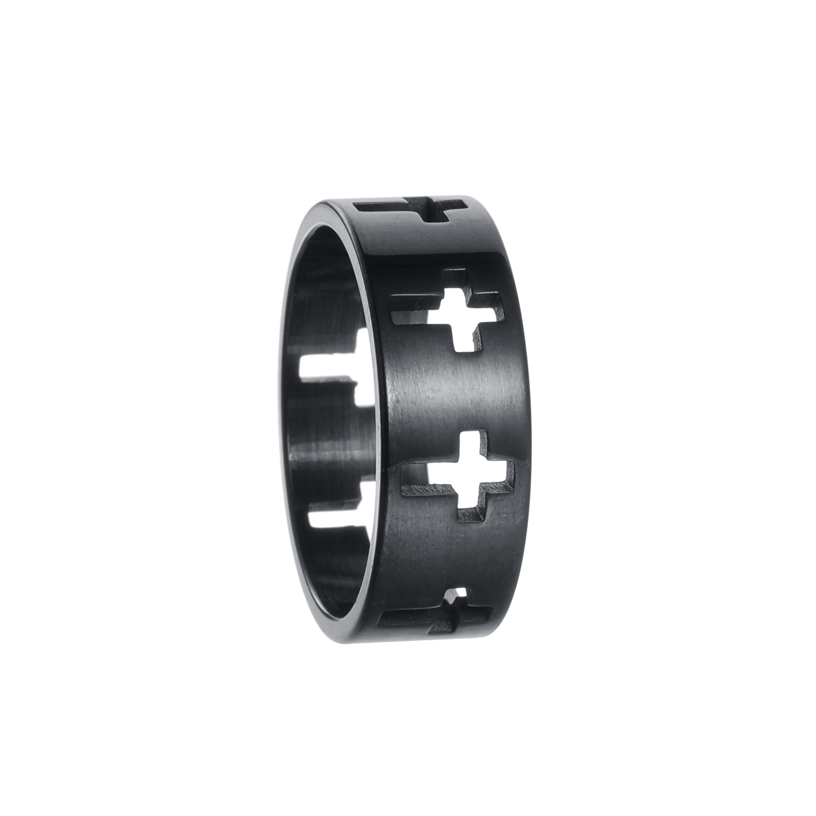 Plating Design Retro Solid Color Titanium Steel Plating Men's Rings Men Band Rings