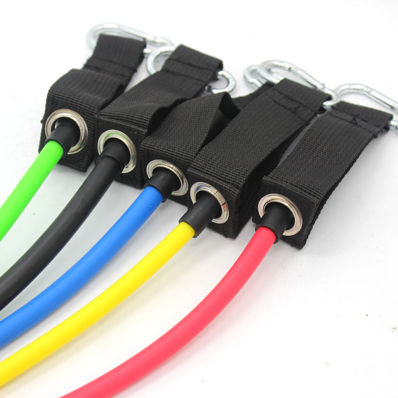 Banda de resistencia doméstica de cuerda de tracción de fitness de 11 piezas Dispositivo de tracción de entrenamiento de combinación muscular TPE de 100 libras entrega de una sola pieza