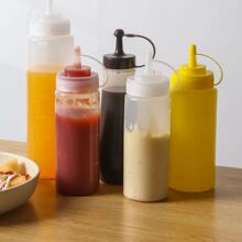 塑料酱料耗油挤压式调料瓶挤酱瓶透明尖嘴油壶家用商用单孔厨房