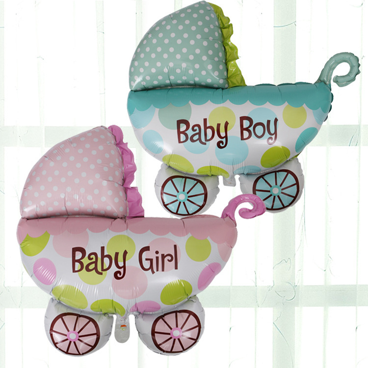 Bebé luna llena decoración de cumpleaños coche mecedora película de aluminio globo cochecito mediano con forma de papel de aluminio globo