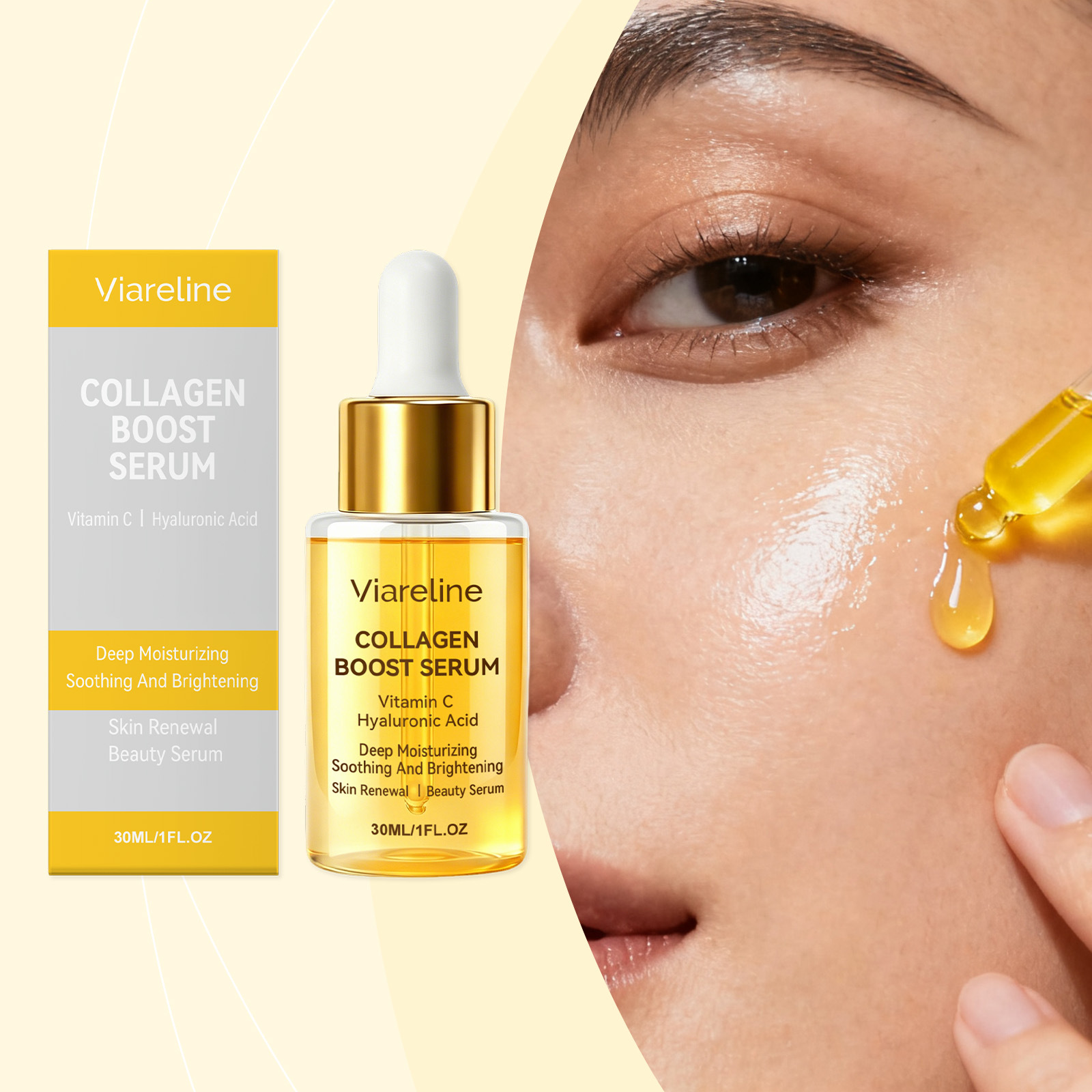 VIARELINE Collagen Essence Moisturizing Nourishing Skincare Daily Convenient Facial Care Serum