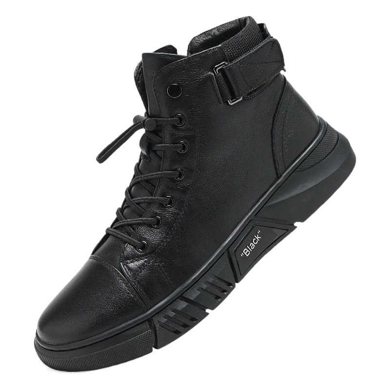 2023 Transfronteriza Popular más tamaño de moda Martin botas de los hombres británicos de los hombres botas de los hombres forrados de lana caliente de alta botas de cuero casuales de los hombres