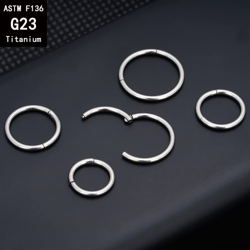 G23 Titanium Seamless Closed Ring Nose Hoop - 16G 1.6mm Black Cartilage Earring Body Piercing Jewelry detail image 8