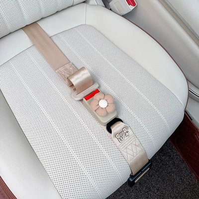 Car seat belt: Supplies for Women - three-point-anti-strangle-safety-belt-beige-brown-flower