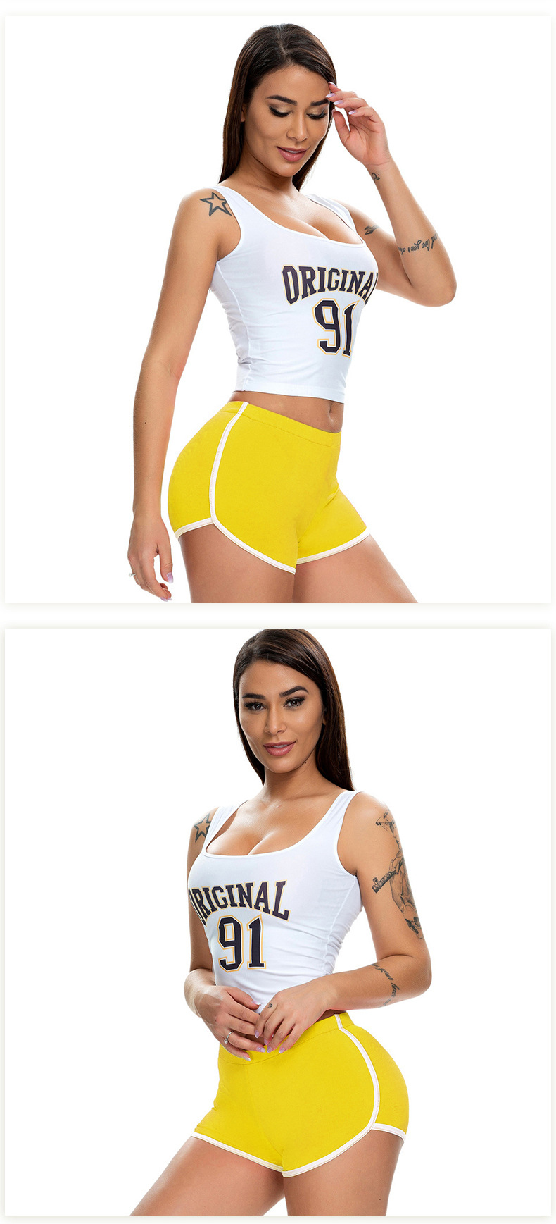 70g Weight Shorts Pants Length Polyester Fabric Type Mid Waist Waist Line Shorts Pants Type Daily Occasion Comfort Function Skinny Fit Type Solid Color Pattern Summer Season Women'S Gender Patchwork Design Sexy Style Women's Daily Sexy Solid Color Shorts Patchwork Shorts 11
