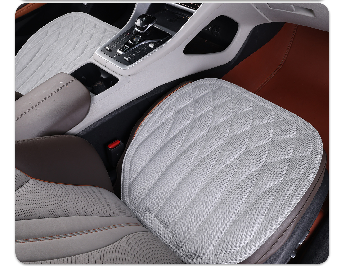 Exclusive for cross-border sales: 2026 new model seaweed fiber car seat cushion, universal for all seasons, no installation required, three-piece set, heat-pressed and integrated