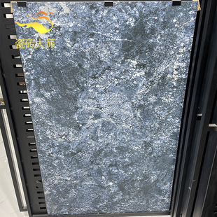 Foshan tile blue rock plate living room large plate floor tile 900x1800 black gray gem TV background kitchen and bathroom wall tile
