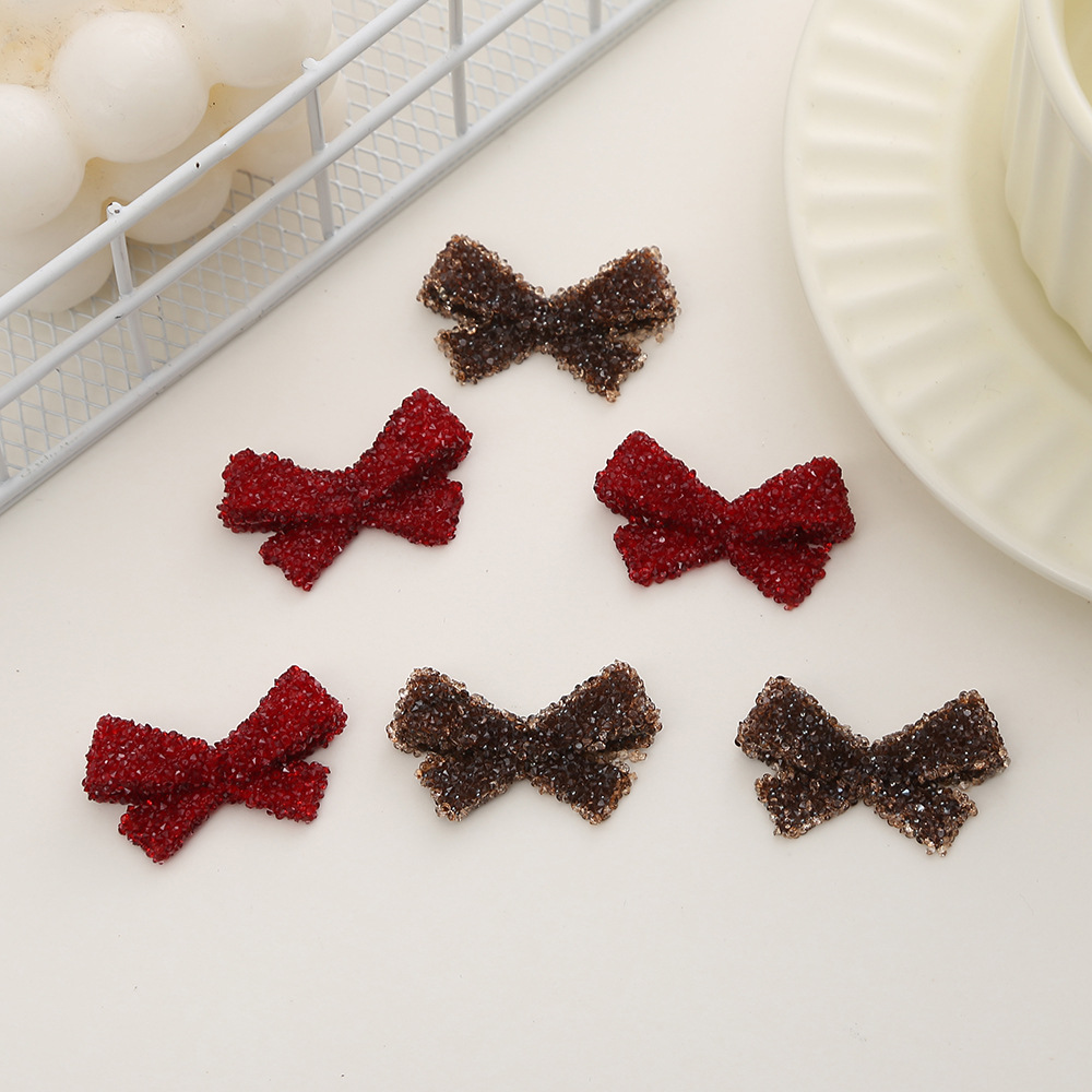 兆顺新款满钻镶钻立体精致蝴蝶结鞋服装饰饰品diy贴背胶辅料材料