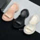 2025 Summer New Smfk Thick Slippers Women's Outer Wear silver Cruciferous High Heel High-heeled High-heeled High-heeled Thong Slides with Height Increase