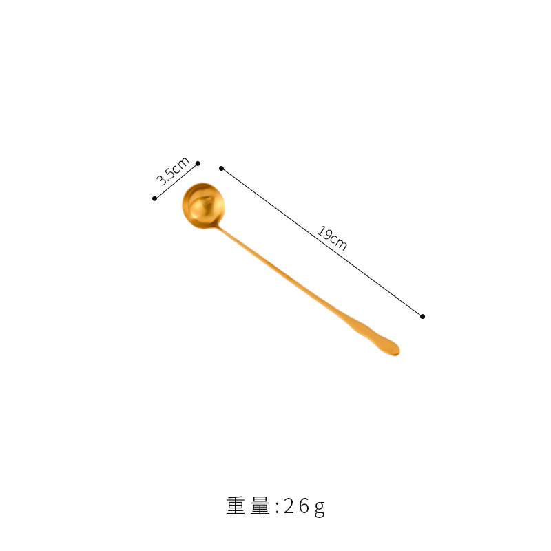 작은 조롱박 스푼 19cm (작은 머리 금색)