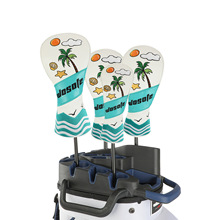 跨境新品直供工厂刺绣椰树木杆套 Golf head cover高尔夫球杆帽套
