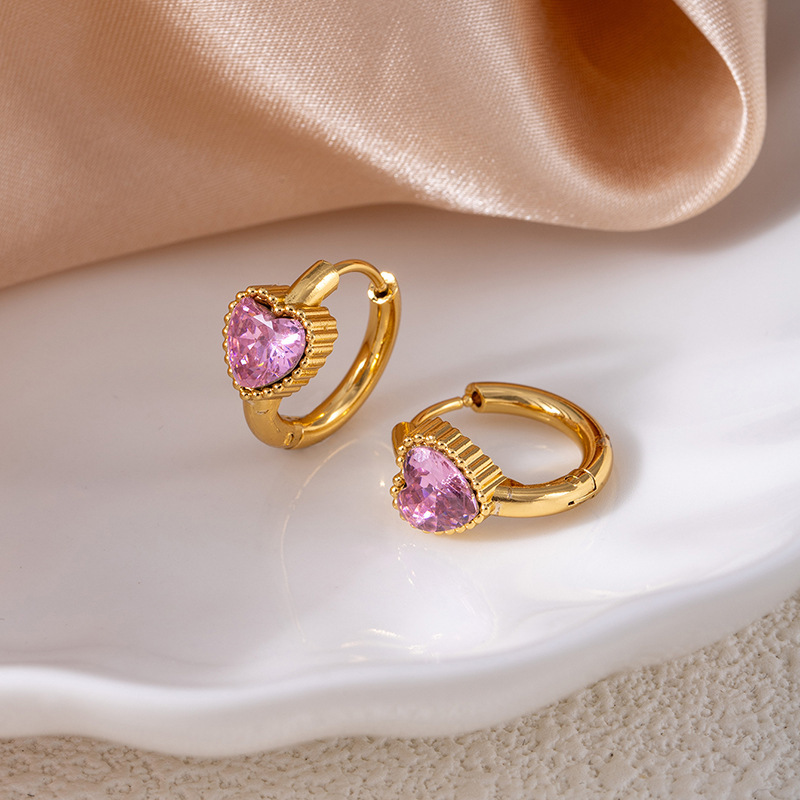 Fuchsia earrings with zircon
