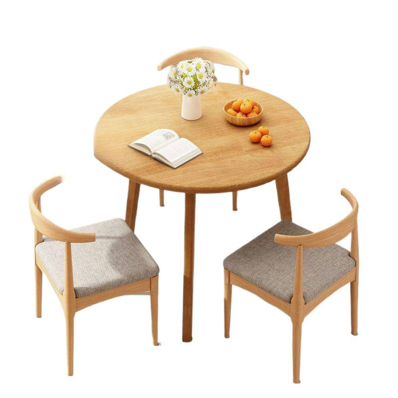 Mesa redonda de madera sólida, mesas y sillas domésticas, mesas de mesa de recepción, mesas de comedor redondas modernas y simples.