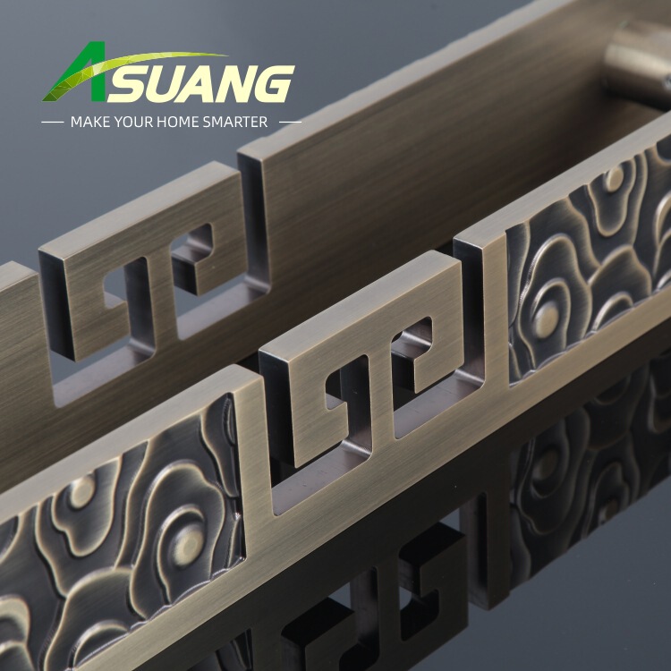 Factory Direct Sales French-Style Vintage Carved Large Handle Aluminum Plate Hotel Villa Door Handle High-End Exquisite Handle