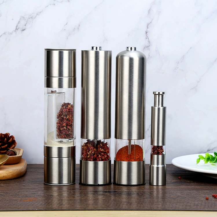 Многофункциональная электрическая мельница для перца портативная нержавеющая сталь шлифовальная бутылка черный перец Регулируемая Мясорубка завод прямые поставки