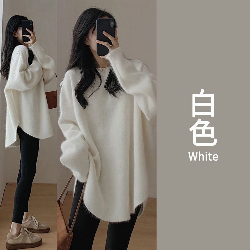 毛衣女秋冬季温柔感百搭软糯针织打底衫洋气内搭上衣咖色|undefined