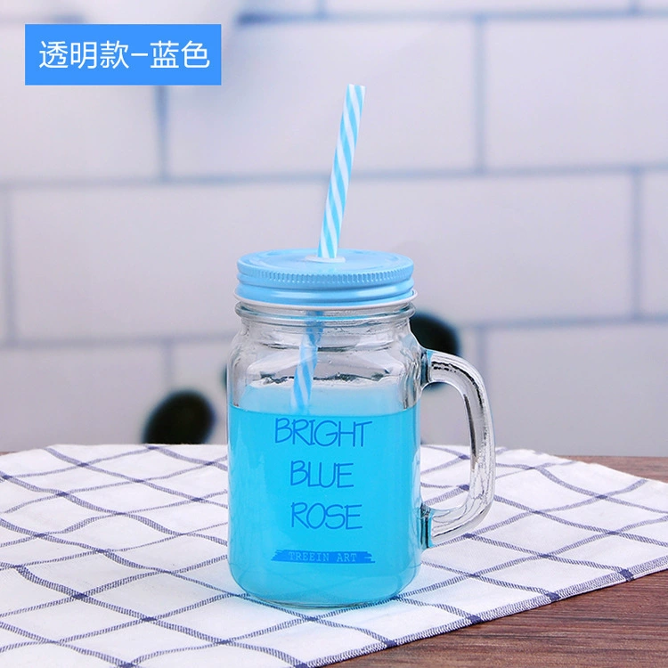 Creative fashionable straw, handle, milk tea, glass, gradient