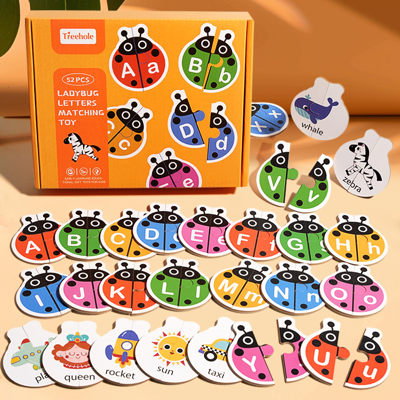 Cross-Border Letter Cognitive Enlightenment Children's Educational Early Education Animal Word Matching Toy Card Matching Board Game