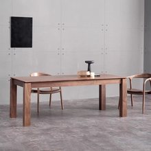 北欧实木会议桌轻奢办公桌工作台极简实木长桌设计师长方形书桌子