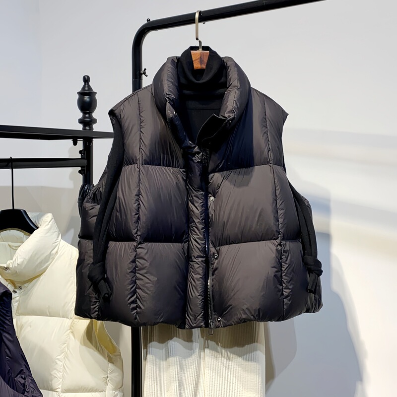 Down Vest Women's Autumn and Winter Outer Wear Stand Collar 2025 New Korean Style Loose and Light Waistoutwear Vest Jacket