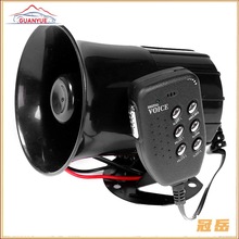 厂家直销汽车喇叭喊话器12V六音圆口警报喇叭 大功率带喊话扬声器