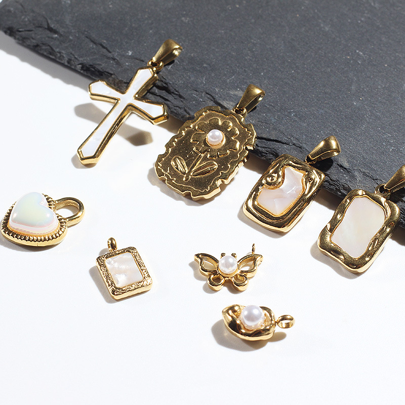 4g Weight Pendant Jewelry Making Type No Chain Chain Material 1 Piece Quantity Daily Occasion 304 Stainless Steel Material Cross, Heart Shape, Butterfly Pattern All Seasons Season Unisex Gender Polished Finish Retro Style 1 Piece 304 Stainless Steel Cross Heart Shape Butterfly Polished Pendant 无