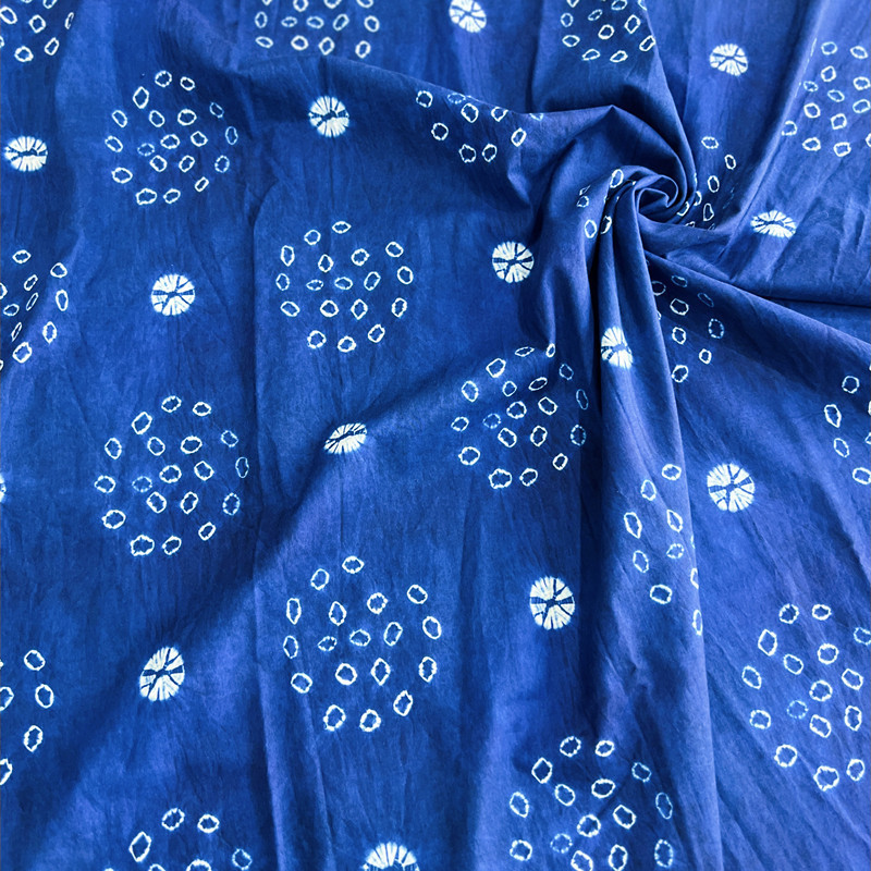 民族风数码直喷印花仿扎染布料传统手工旗袍桌布茶席服装|undefined