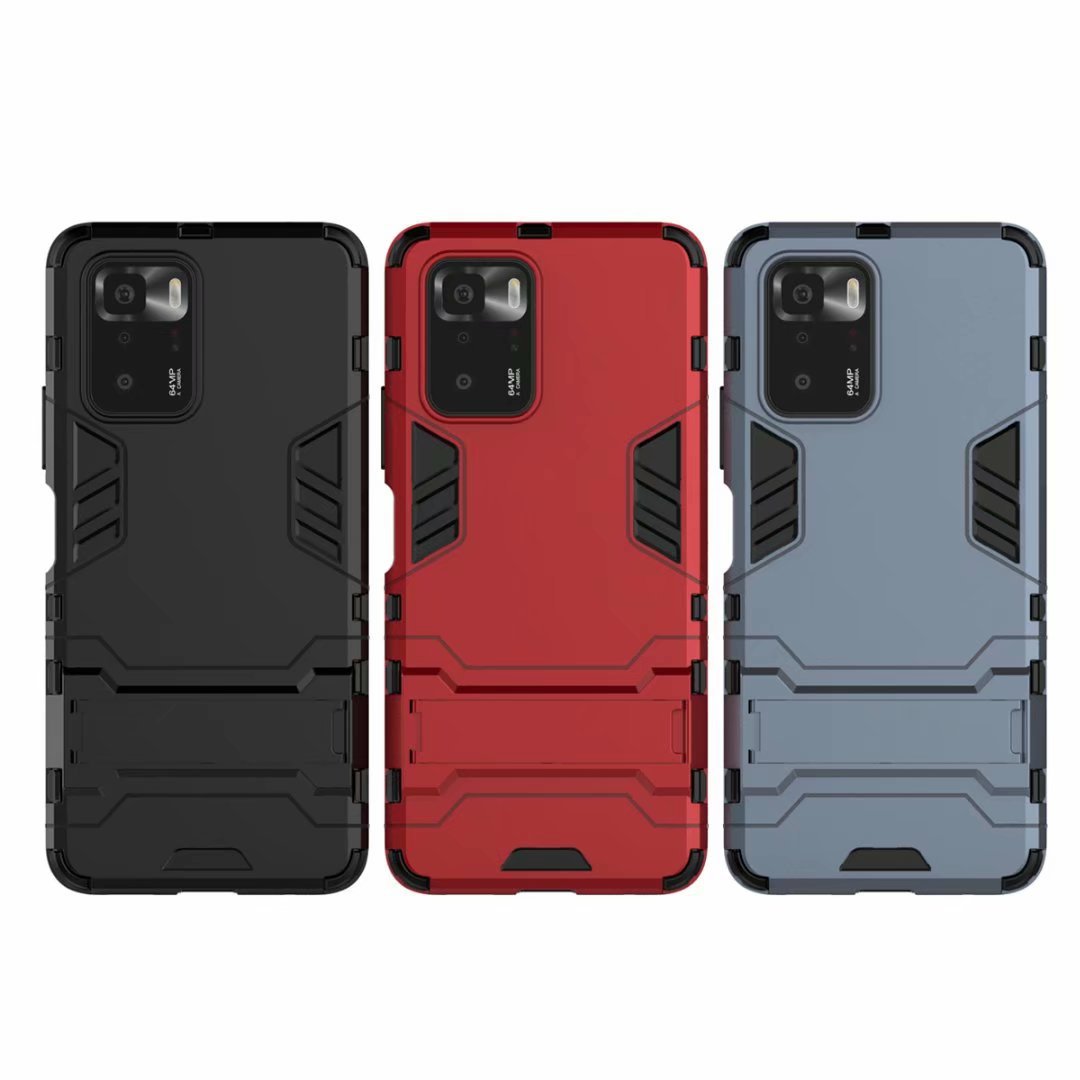 For millet red rice NOTE10S Iron Man mobile phone case K40 two-in-one anti-drop bracket case S2 protective cover