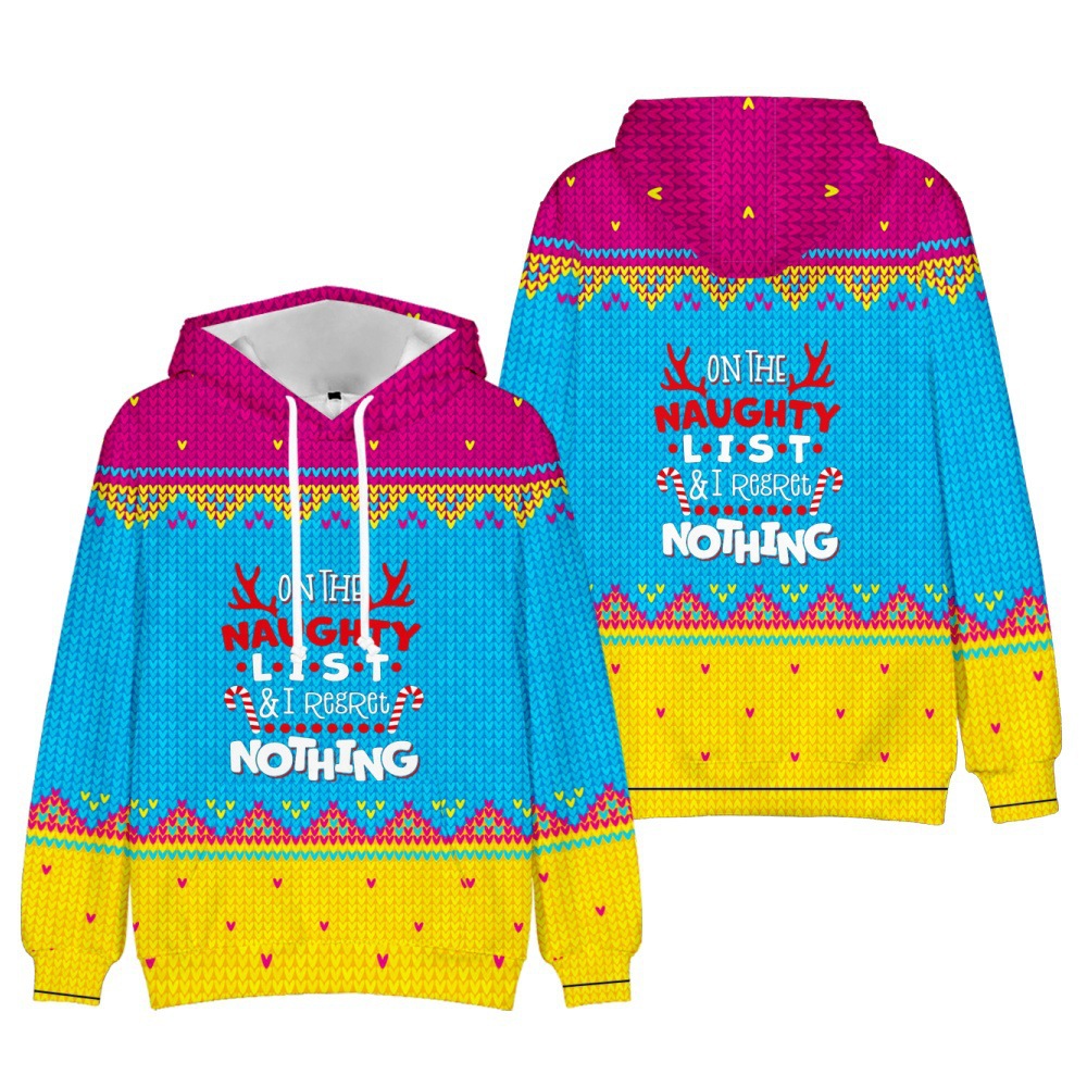 Men's Clothing Autumn and Winter Christmas Hoodies Christmas Tree Men's and Women's Pullover Clothes Wholesale_voghion.com
