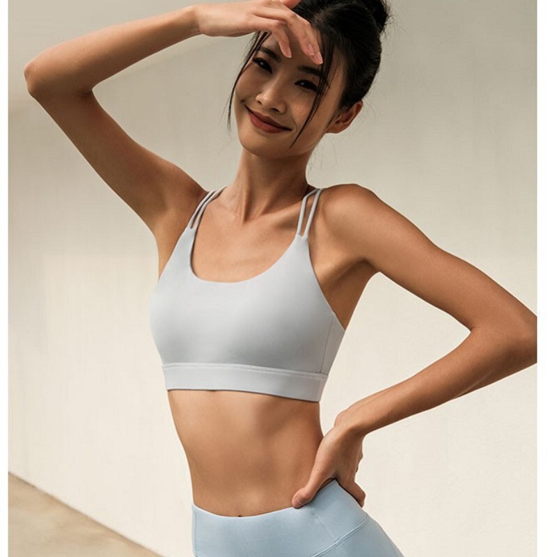 国境を越えた外国貿易欧米のベストヨガ服女性の細い胸パッドが交差して運動の胸のベストのフィットネスの下着を集めます。|undefined