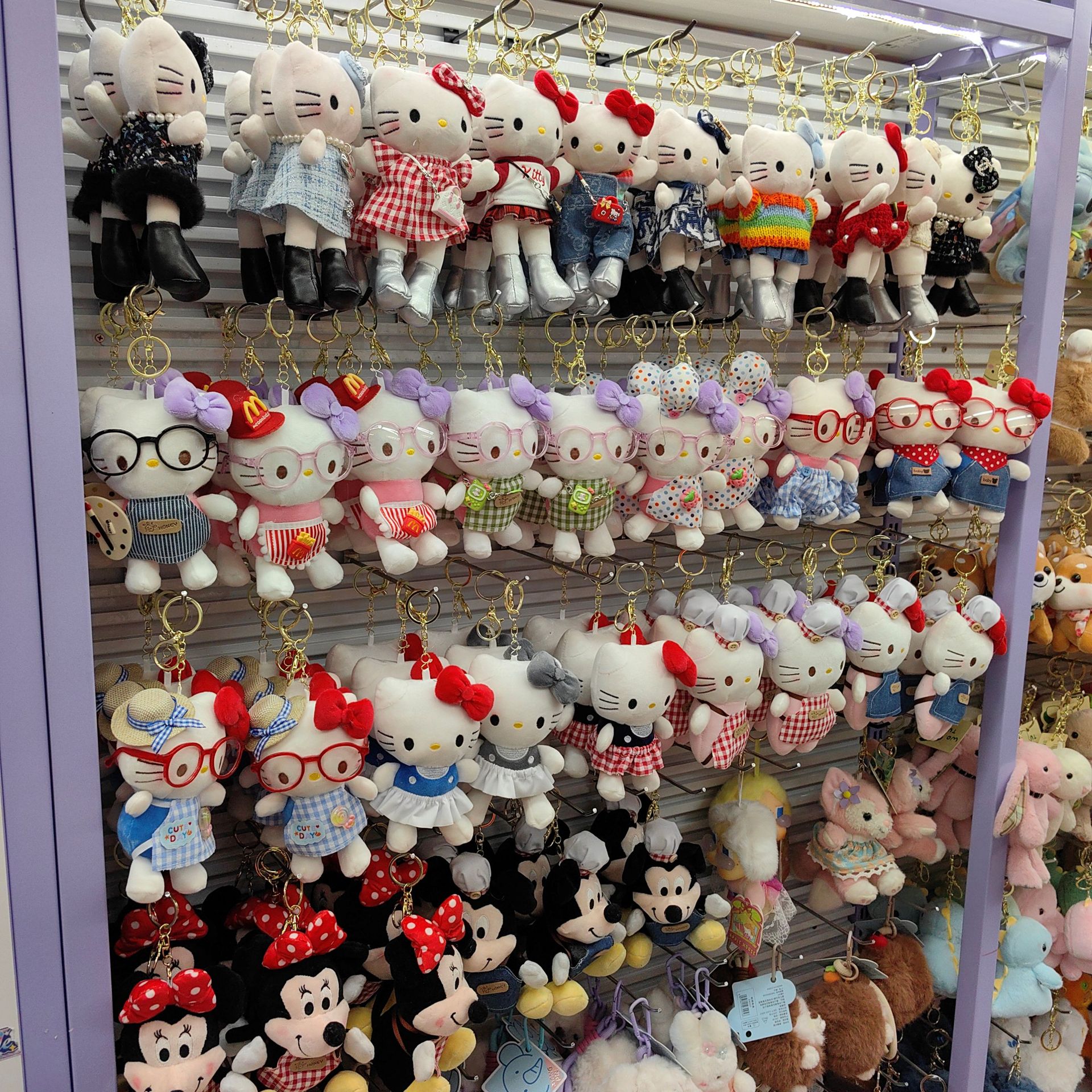 凯蒂猫可爱萌kt猫挂件毛绒玩具公仔猫咪包包挂饰钥匙扣布娃娃玩偶