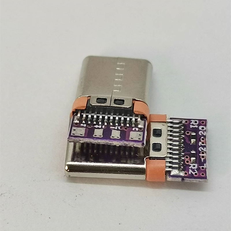 深圳厂家供应USB连接器typec公头彩胶双电阻快充数据铆合四芯公头