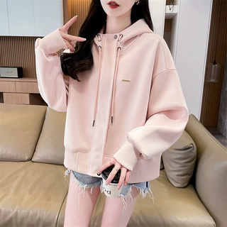 爆款开衫休闲运动外套女韩版二八月外套气质甜美洋气显瘦连帽卫衣