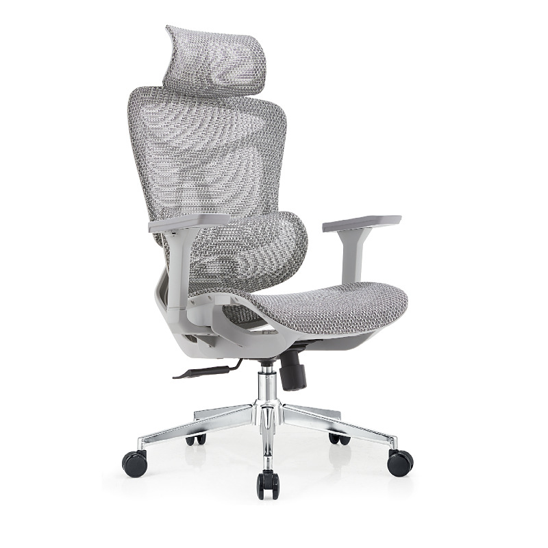 017-42-J0013 * marco gris (red hueca de espalda alta + reposabrazos 3D + chasis de tres velocidades + pies galvanizados) 73 * 45 * 64 * 18KG