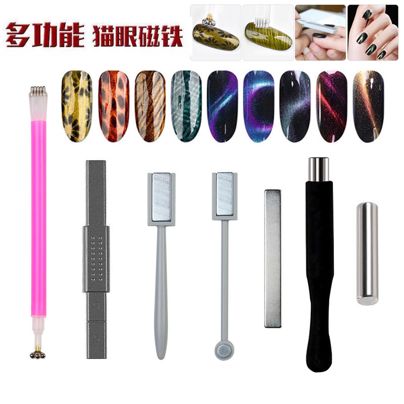 Herramientas de uñas transfronterizas Imán de ojo de gato magnético fuerte Pegamento de esmalte de uñas Manicura multifuncional elegante Ojo de gato Pluma de hierro magnético al por mayor image 3