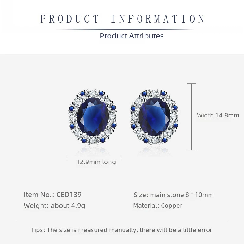 Set, jewelry, blue accessory, necklace, ring, earrings, European style, 3 piece set, wholesale